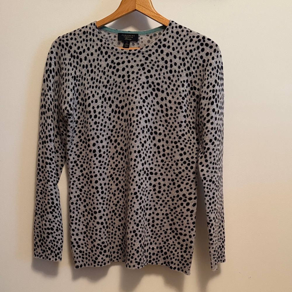 Black and Gray Animal Print Women's Cashmere Sweater